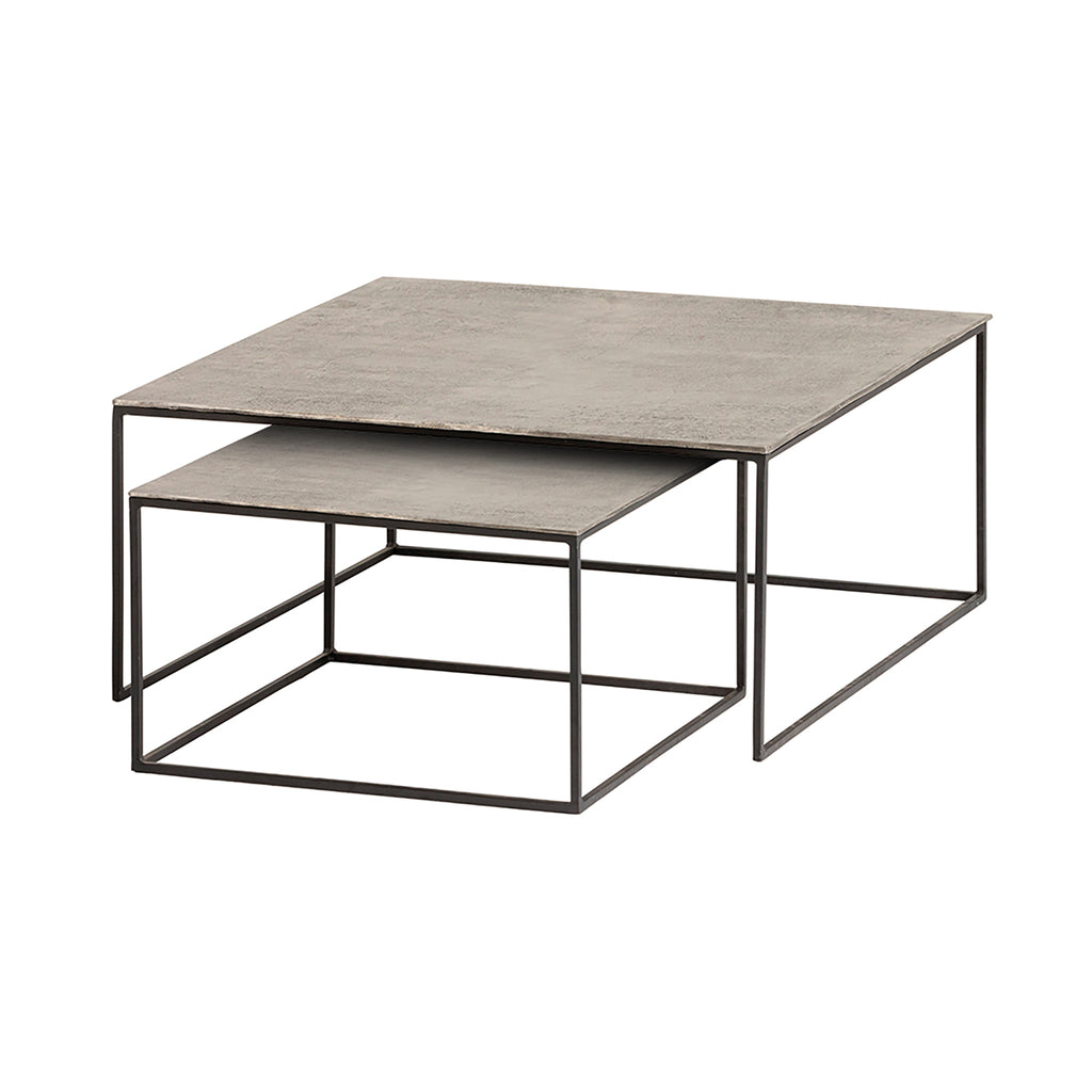 Zandvoort salontafel set van 2, Nikkel antiek