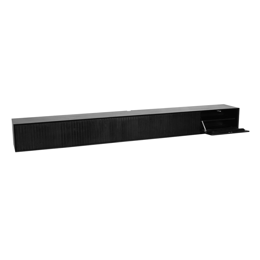 Zwevend tv-meubel Madison Zwart | 280 cm
