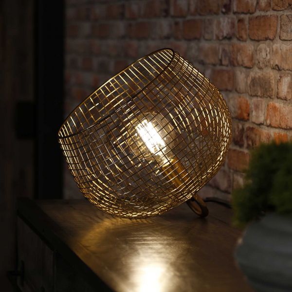 Tafellamp Ø33 basket wire - Goudkleurig